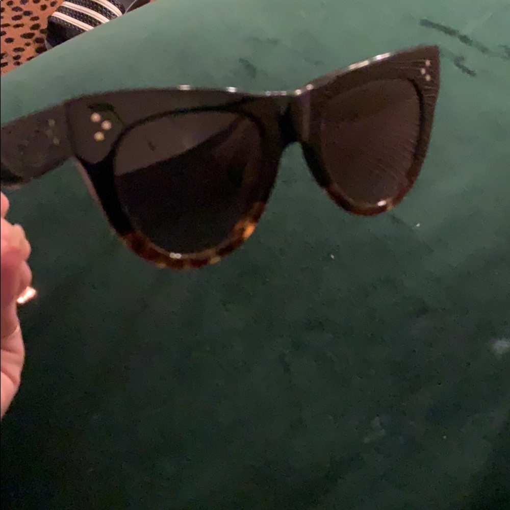 Celine Black and Tortoiseshell Cat Eye Sunglasses